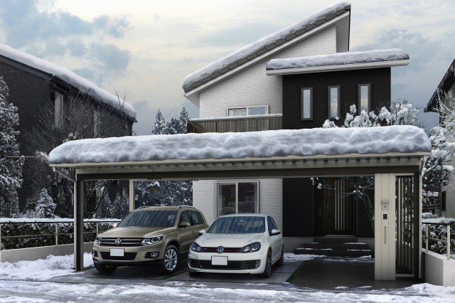 ↑エフルージュトリプル50 5178H H2 木調アタッチメント W6 機能柱 W6 スクリーン W6積雪__XCSS0459