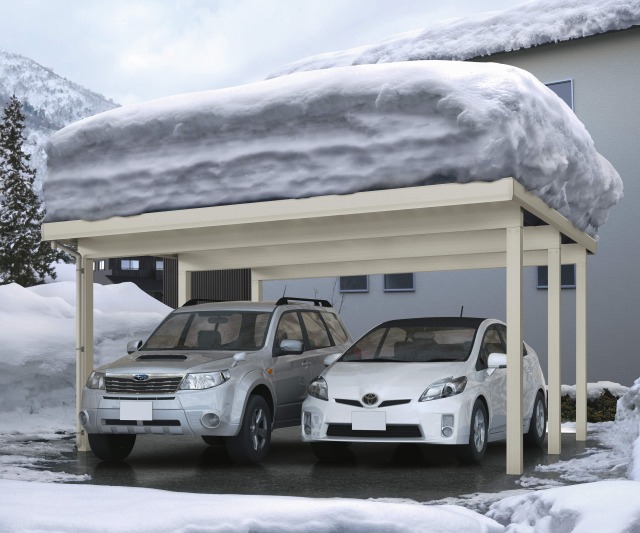 ↑ジーポートneo 150cmAタイプ積雪対応フリー_基本セット2台用_XCSS0427