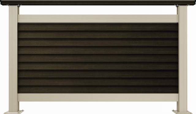 ↑ルシアス デッキフェンスB05型(通風ガラリルーバー 12用T80_商品単体外観_XGH20547W6