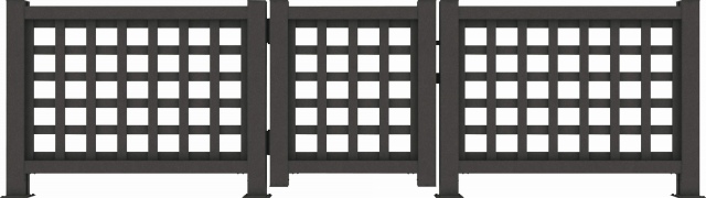 ↑リウッド デッキ門扉1型〈井桁格子 T80 FE_690_XGFE0462
