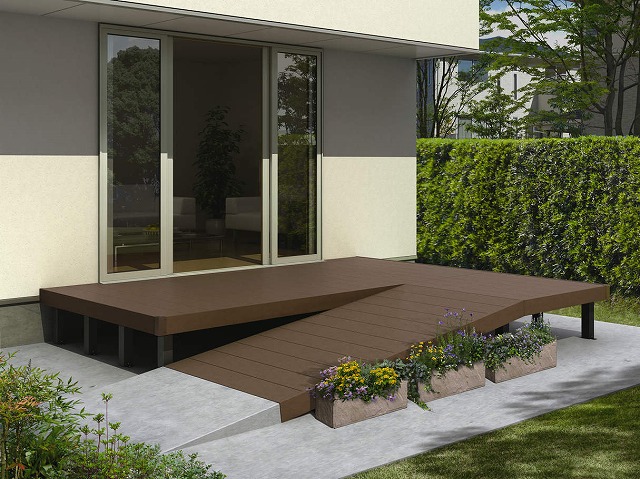↑リウッドデッキ 200 スロープ納まり(現地対応) FF 【戸建住宅・1階専用商品】 :XGSS0237