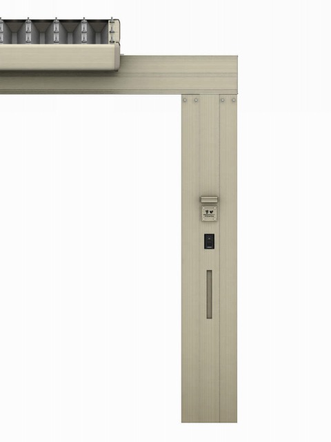 ↑ジーポートneo 2台用梁延長セット2台用 H2 機能柱 端部_部分_XCXX0673