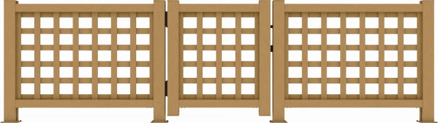 ↑リウッド デッキ門扉1型〈井桁格子 T80 FD_690_XGFD0457