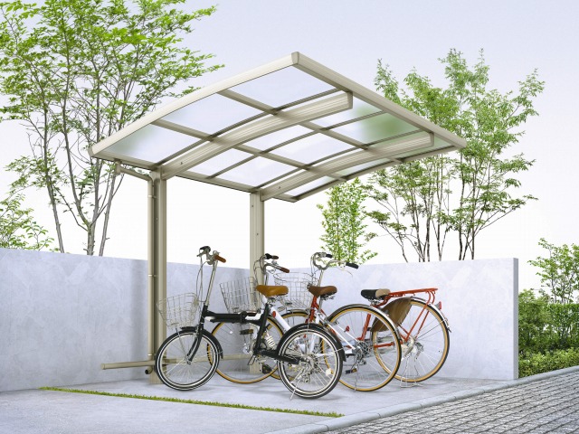 ↑レイナポートグラン ミニ 基本セット:2921 屋根ふき材:ポリカ (トーメイマット 車止めバー付 H2_商品単体外観_XCH21066C