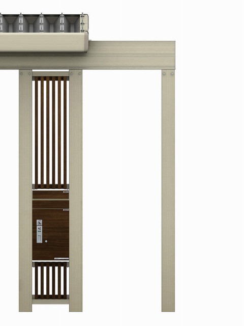 ↑ジーポートneo 2台用梁延長セット2台用 H2 宅配ポスト用スクリーン H2ルシアス 宅配ポスト1型 H2 中間部_部分_XCXX0674A