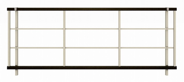↑ルシアス フェンス H05型 横格子 T80 H2 W6(自由柱施工_商品単体外観_XFW60442H2