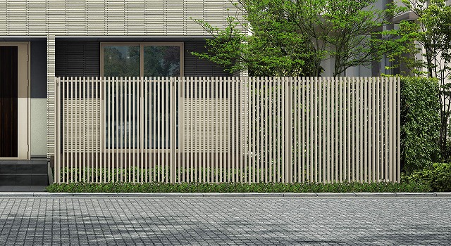 ↑ルシアス スクリーンフェンス S02型 たて格子 T200 H2_6000_XFSS0204H2