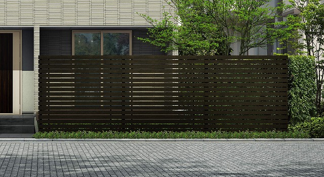 ↑ルシアス スクリーンフェンス S03型 横板格子 T200 W6_6000_XFSS0205W6