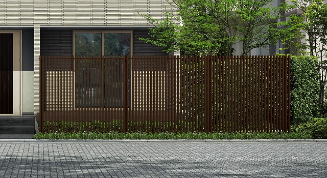 ↑ルシアス スクリーンフェンス S02型 たて格子 T200 Z9_6000_XFSS0204Z9