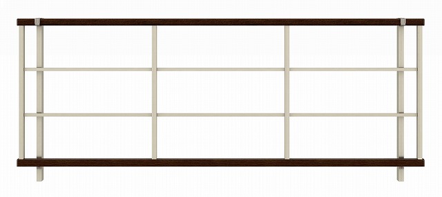 ↑ルシアス フェンス H05型 横格子 T80 H2 Z9自由柱施工_商品単体外観_XFZ90442H2