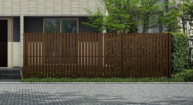 ↑ルシアス スクリーンフェンス S04型 たて板格子 T200 Z9_6000_XFSS0206Z9