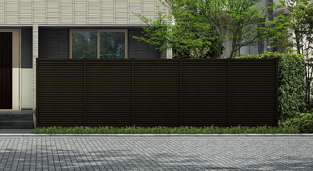 ↑ルシアス スクリーンフェンス R02型 通風ガラリルーバー T190 W6_6000_XFSS0210W6