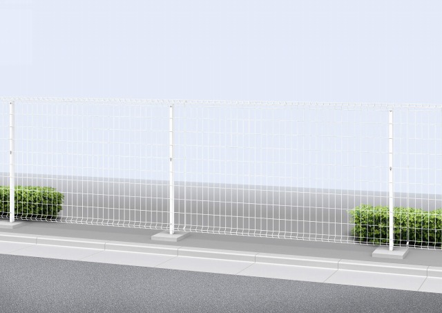 ↑イーネット フェンス1F型〈水平地用 スチール自由柱施工 T120 OZ_商品単体外観_XFOZ0342