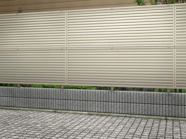 ↑2段支柱 T150ブロック建て納まりH2上下シンプレオ フェンス13型 T80_17225_XFH20471